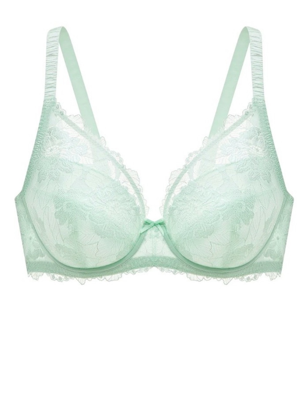 Understance Annette FlexWire Padded Plunge Lace Bra Aqua 40DD